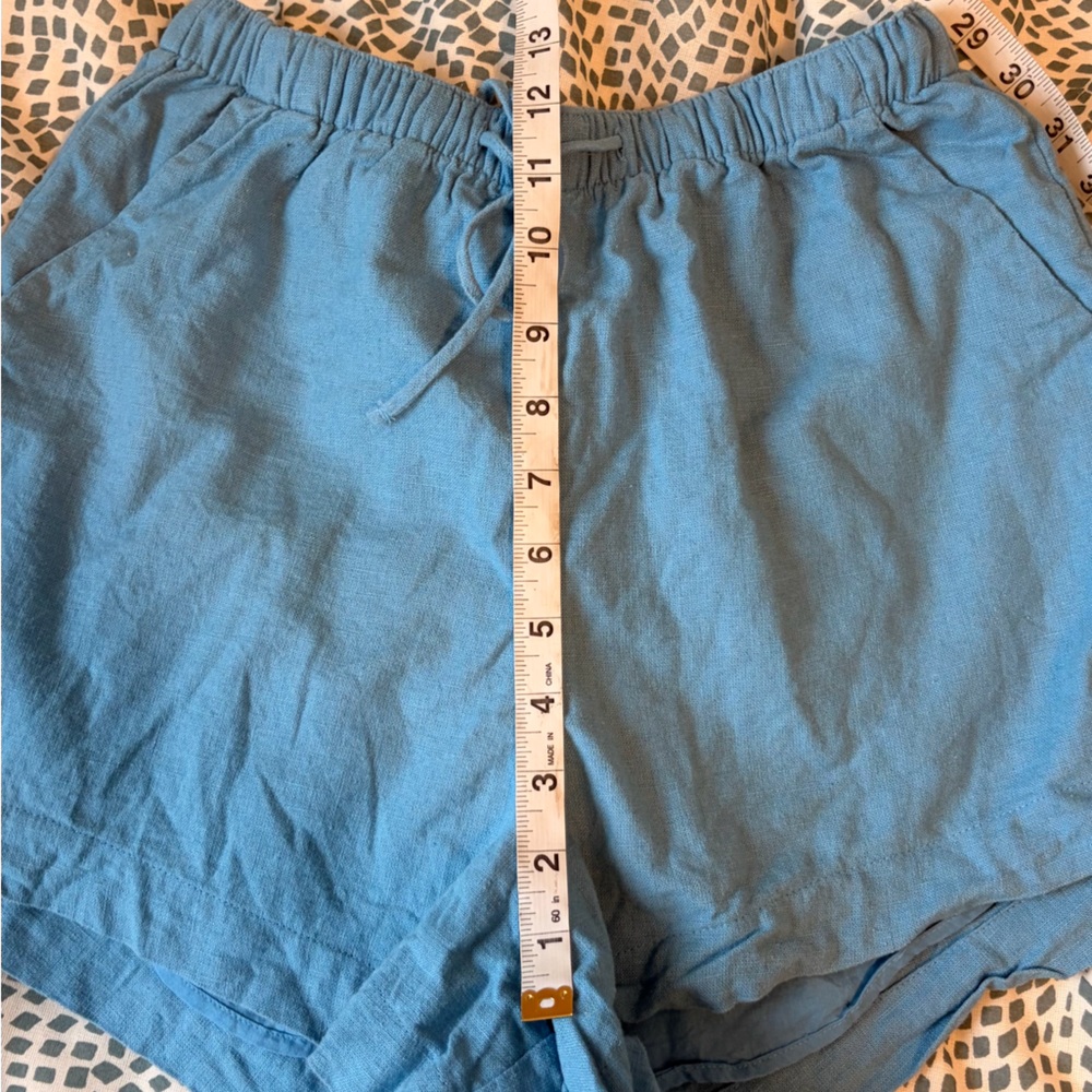 Abercrombie & Fitch Blue Linen Shorts - Picture 9 of 11